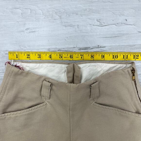 Vintage Unisex Tan Horse Equestrian Riding Trouser Pants Stretch Pockets 25 R - Picture 9 of 11